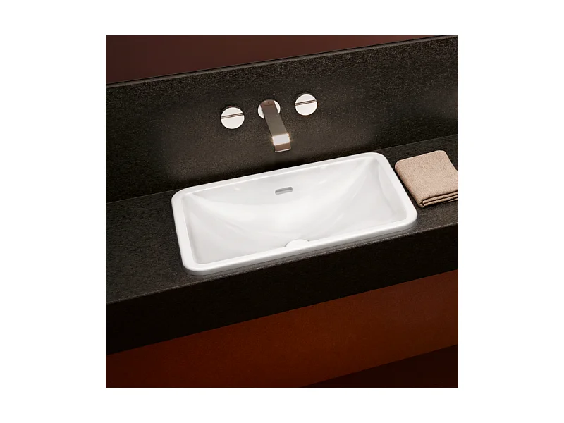 Vasque rectangle 67,5 x 45 à encastrer VILLEROY ET BOCH Loop & Friends TitanCeram