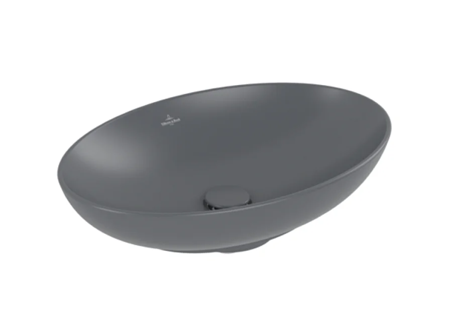 Vasque rectangle à poser VILLEROY ET BOCH Loop and Friends non meulé 62 x 42 Graphite CeramicPlus sans trop plein