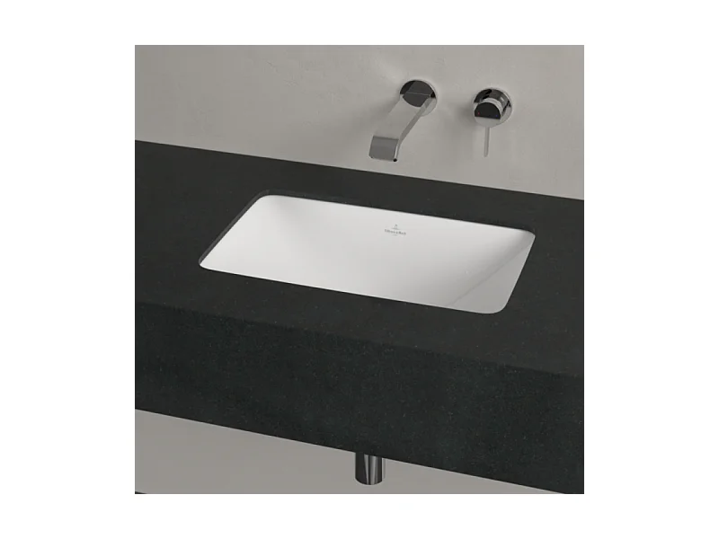 Vasque 60 x 40,5 rectangle à poser VILLEROY ET BOCH Loop & Friends TitanCeram stone white sans trop plein