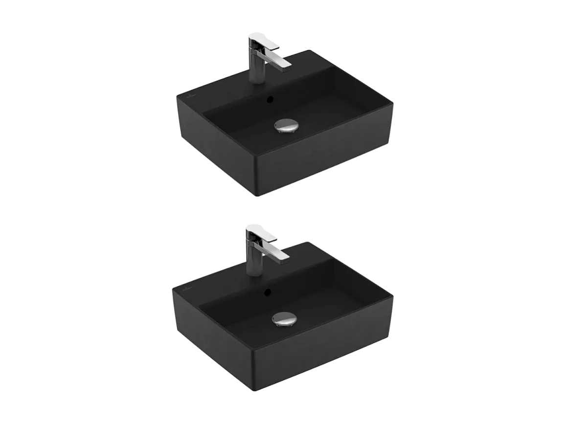 Lot de deux vasques à  poser 50x42 cm Graphite CeramicPlus VILLEROY ET BOCH Memento 2.0