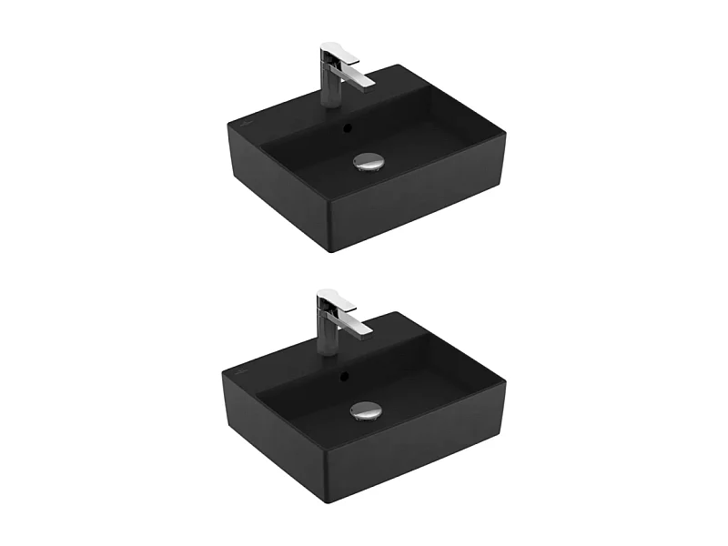 Lot de deux vasques à  poser 50x42 cm Graphite CeramicPlus VILLEROY ET BOCH Memento 2.0