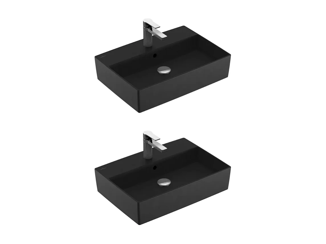 Lot de deux vasques à  poser 60x42 cm Graphite CeramicPlus VILLEROY ET BOCH Memento 2.0