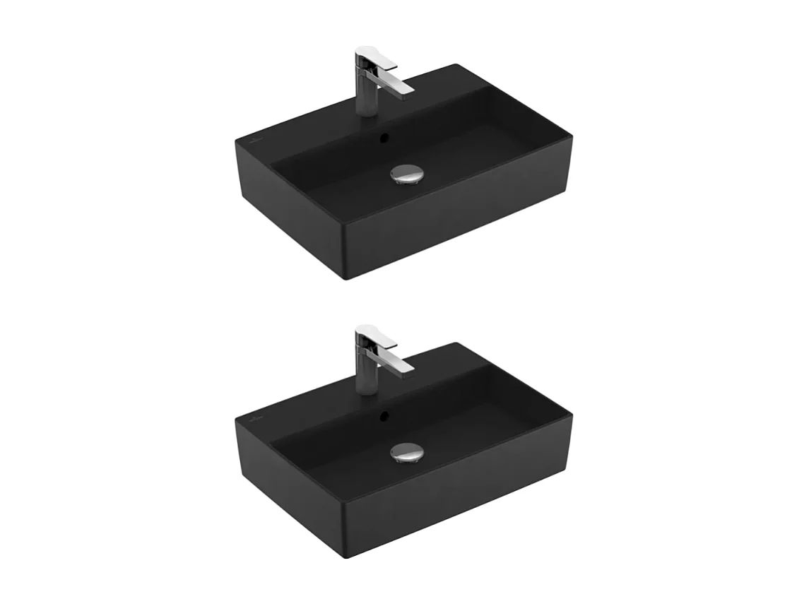 Lot de deux vasques à  poser 60x42 cm Graphite CeramicPlus VILLEROY ET BOCH Memento 2.0