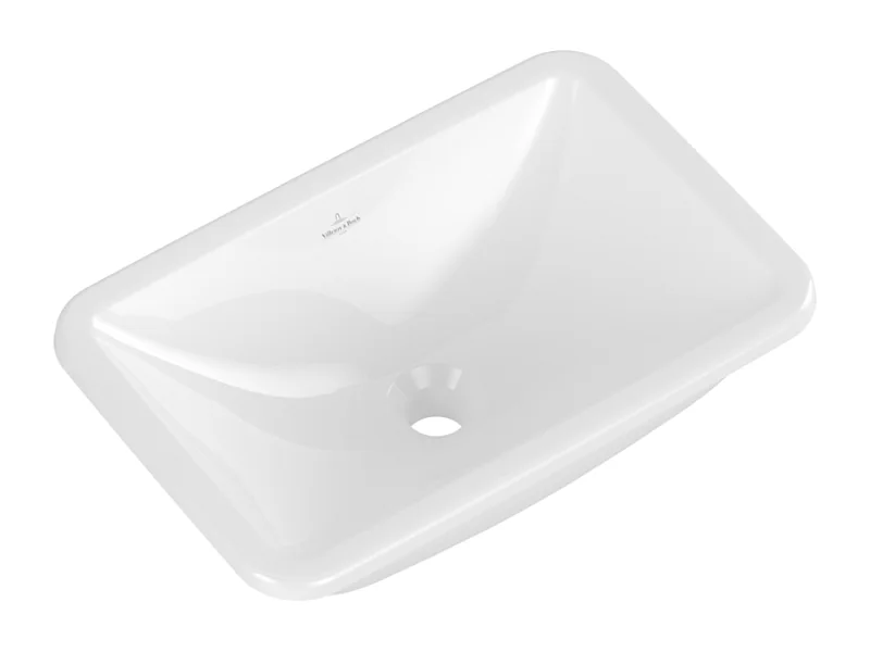Vasque 45 x 28 rectangle à poser VILLEROY ET BOCH Loop & Friends TitanCeram stone white avec trop plein