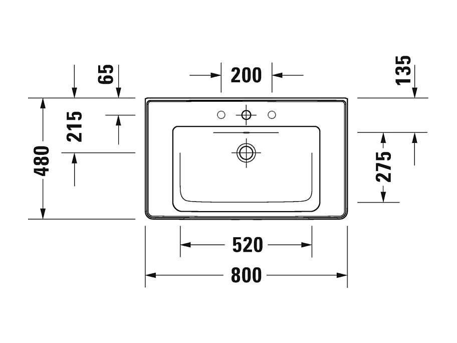 Vasque à encastrer DURAVIT D-Neo 80 cm