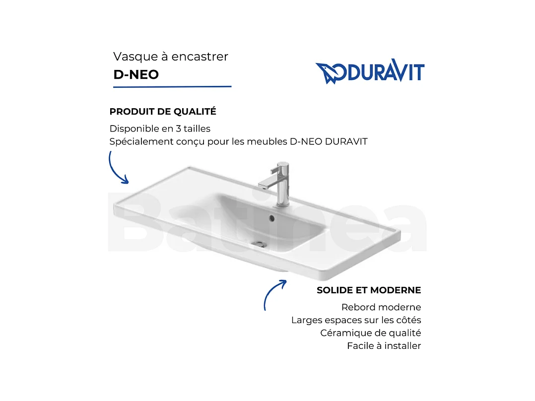 Vasque à encastrer DURAVIT D-Neo 100 cm