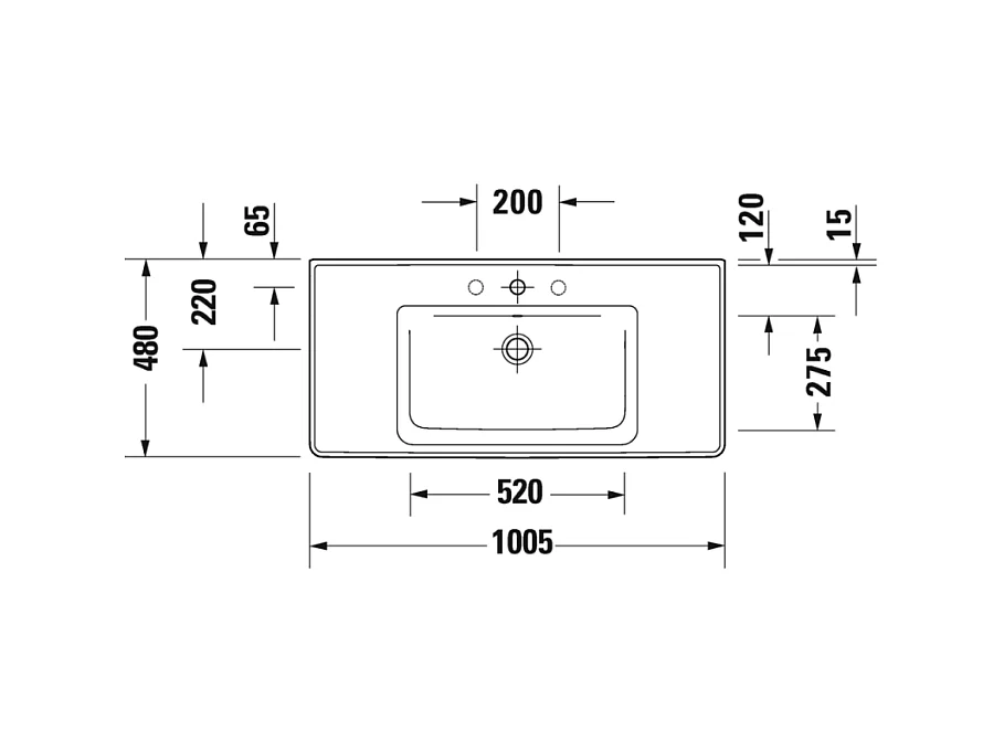 Vasque à encastrer DURAVIT D-Neo 100 cm