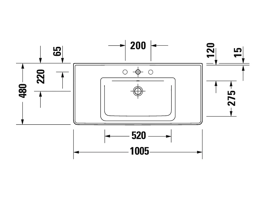 Vasque à encastrer DURAVIT D-Neo 100 cm
