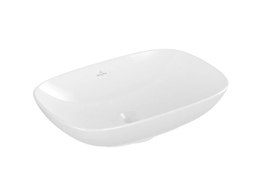Vasque 62 x 42 rectangle à poser VILLEROY ET BOCH Loop & Friends non meulé stone white sans trop plein