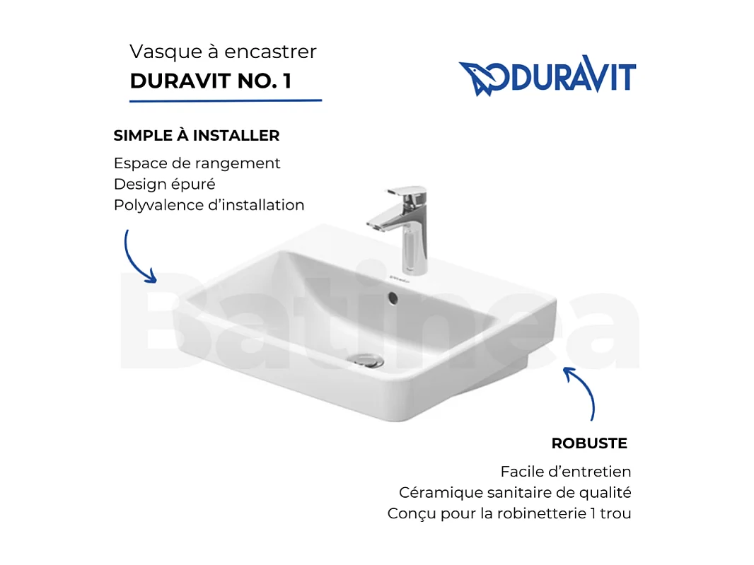 Vasque à encastrer DURAVIT Duravit No.1 55 cm