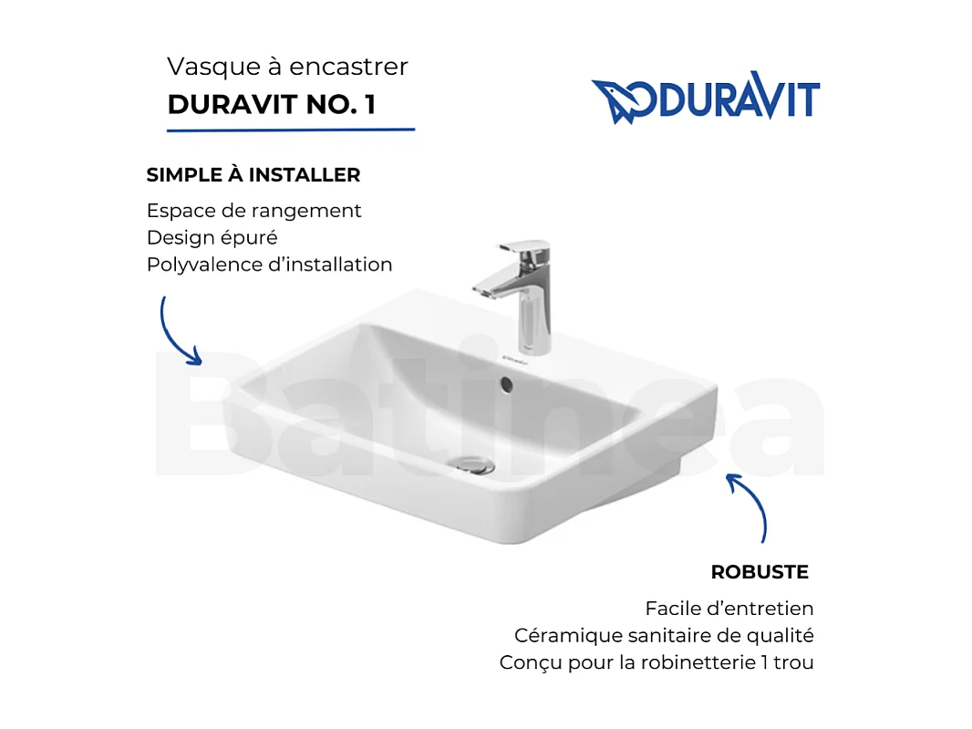 Vasque à encastrer DURAVIT Duravit No.1 55 cm