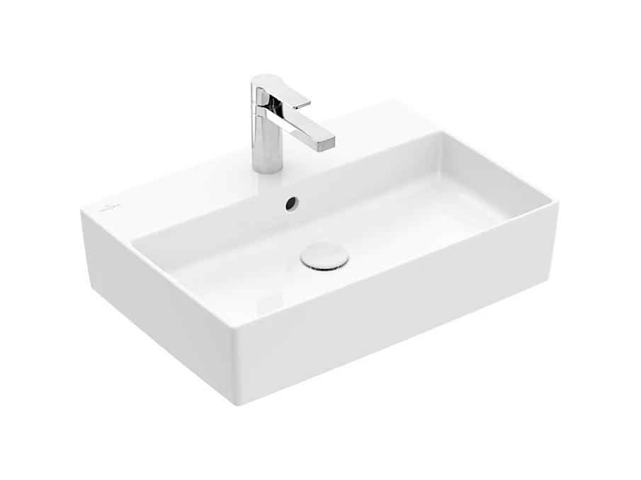 Vasque à poser VILLEROY ET BOCH Memento 2.0 stone white ceramicplus avec trop plein 60 x 42 cm