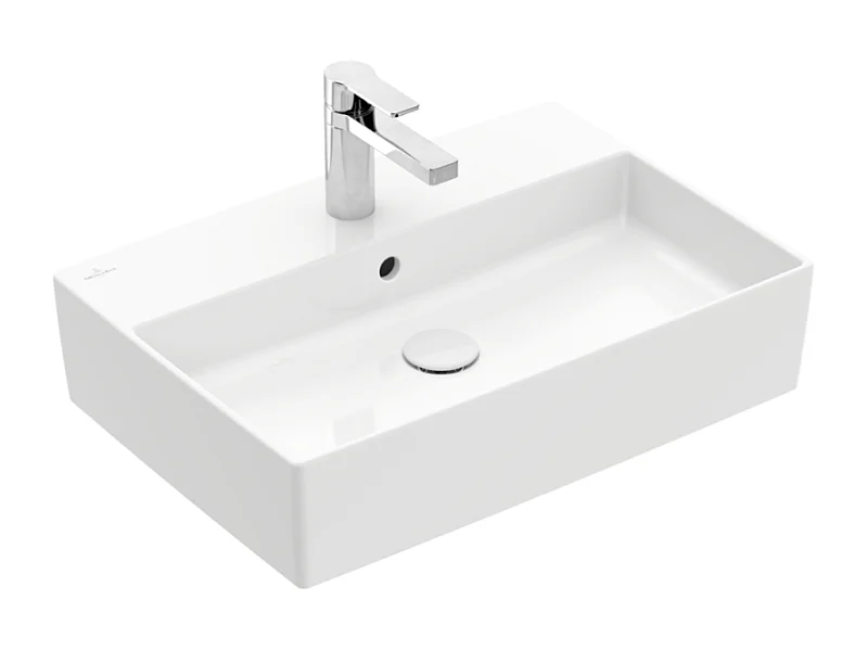 Vasque à poser VILLEROY ET BOCH Memento 2.0 stone white ceramicplus avec trop plein 60 x 42 cm