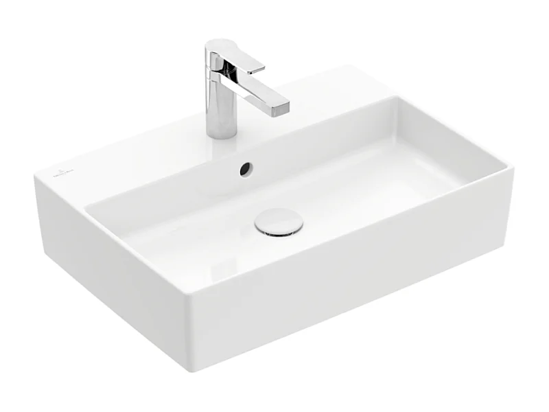 Vasque à poser VILLEROY ET BOCH Memento 2.0 stone white ceramicplus avec trop plein 60 x 42 cm