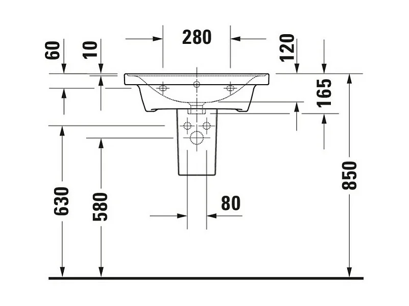 Vasque à encastrer DURAVIT D-Neo 60 cm