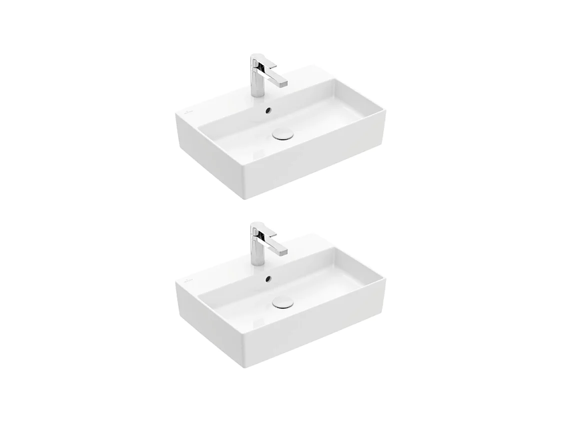 Lot de deux vasques à  poser 60x42 cm Blanc VILLEROY ET BOCH Memento 2.0