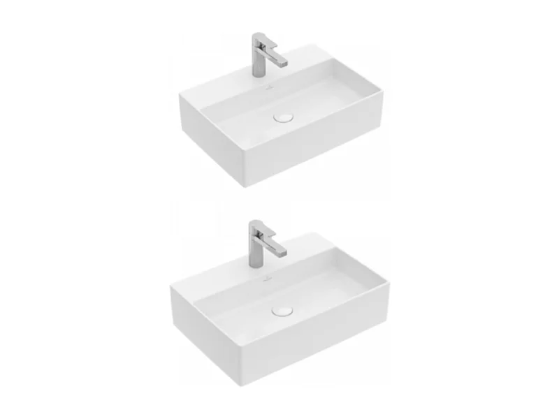 Lot de deux vasques à  poser 50x42 cm Stone White CeramicPlus VILLEROY ET BOCH Memento 2.0