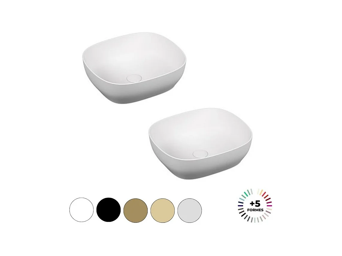 Lavabo double vasque à poser VITRA Outline, rectangle - edelweiss Haut de gamme