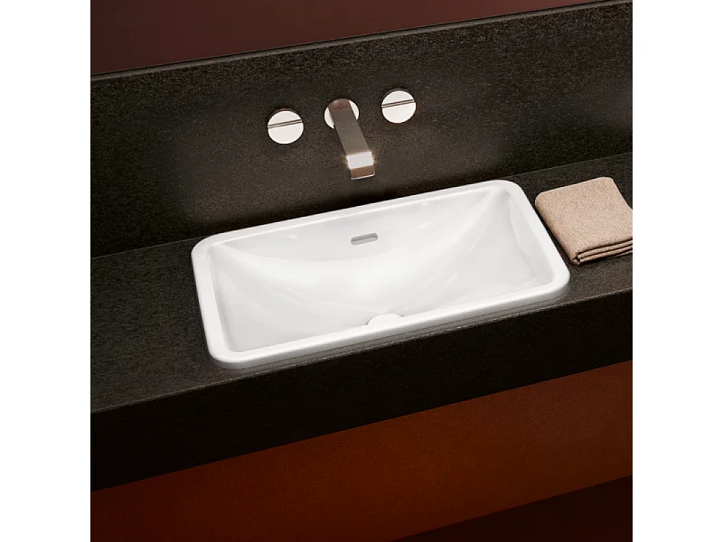 Vasque rectangle 51 x 34 à encastrer VILLEROY ET BOCH Loop & Friends TitanCeram sans trop plein