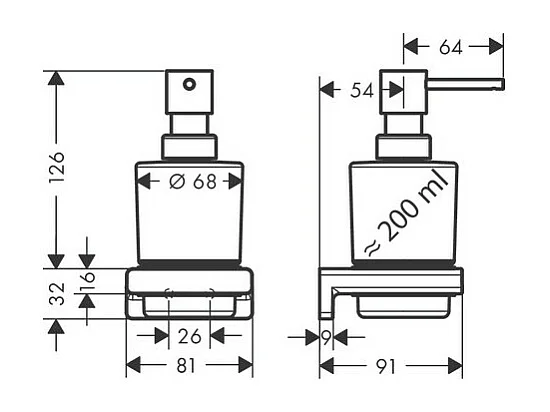 Dispensador de jabón líquido negro cromado cepillado HANSGROHE AddStoris