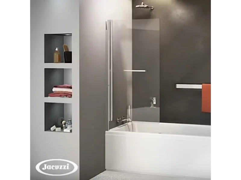 Pare baignoire pivotant et relevable 140x70 Argent brillant satiné Jacuzzi Epure