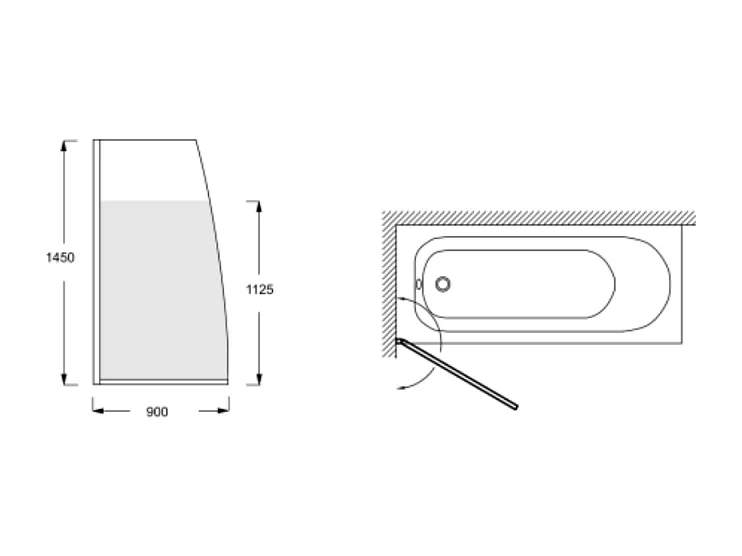 Pare bain JACOB DELAFON Serenity version gauche