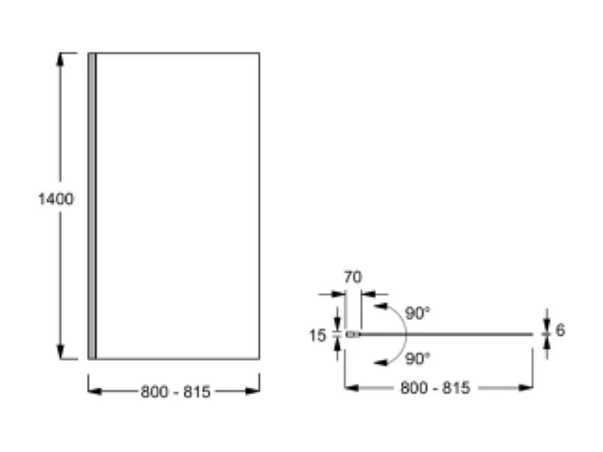 Pare-bain JACOB DELAFON Struktura 1 volet pivotant chrome