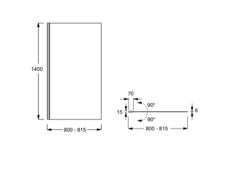 Pare-bain JACOB DELAFON Struktura 1 volet pivotant chrome