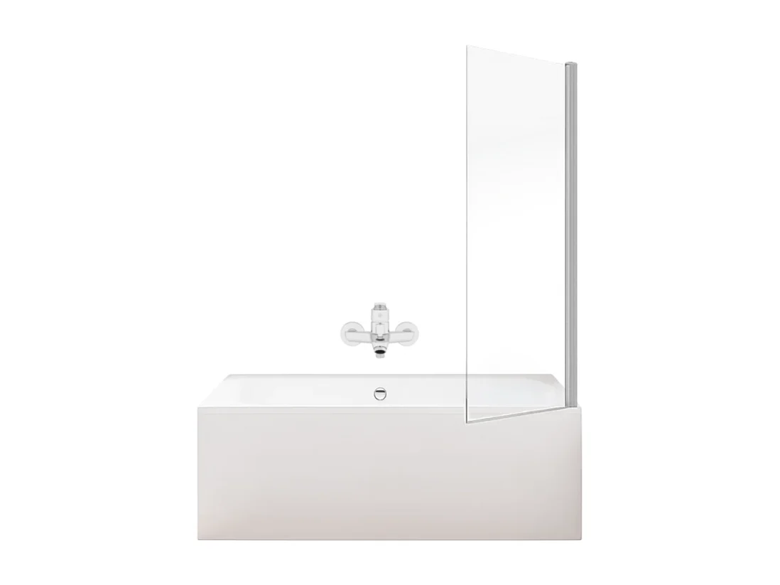 Pack baignoire droite 170 x 75 JACOB DELAFON Elise + tablier niche + mitigeur bain Aimé chromé + pare bain chromé + vidage