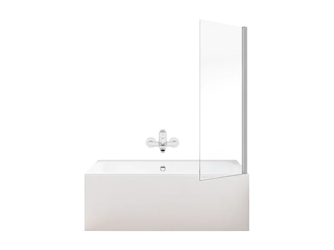 Pack baignoire droite 170 x 75 JACOB DELAFON Elise + tablier niche + mitigeur bain Aimé chromé + pare bain chromé + vidage