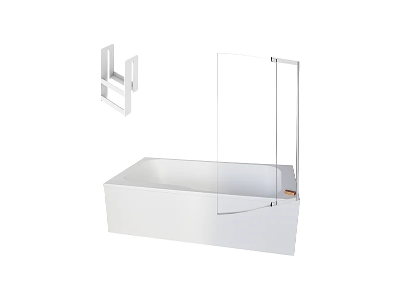 Pack baignoire bain douche 170 x 90 JACOB DELAFON Malice version droite + tablier en angle + pare bain