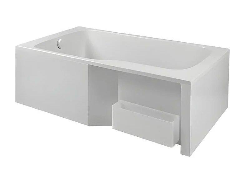 Pack baignoire bain douche 160 x 85 JACOB DELAFON Malice version gauche + tablier bain douche Malice + boite pour tablier