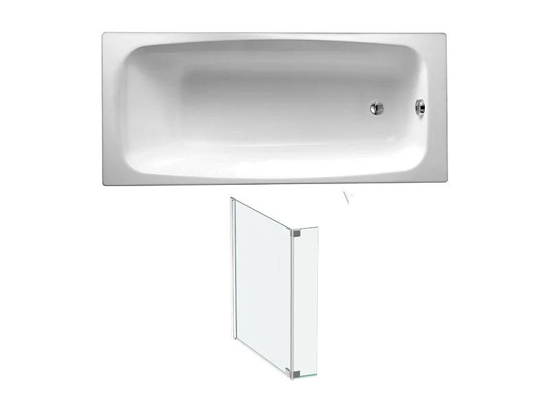 Baignoire droite JACOB DELAFON Diapason fonte + pare bain 170 X 75