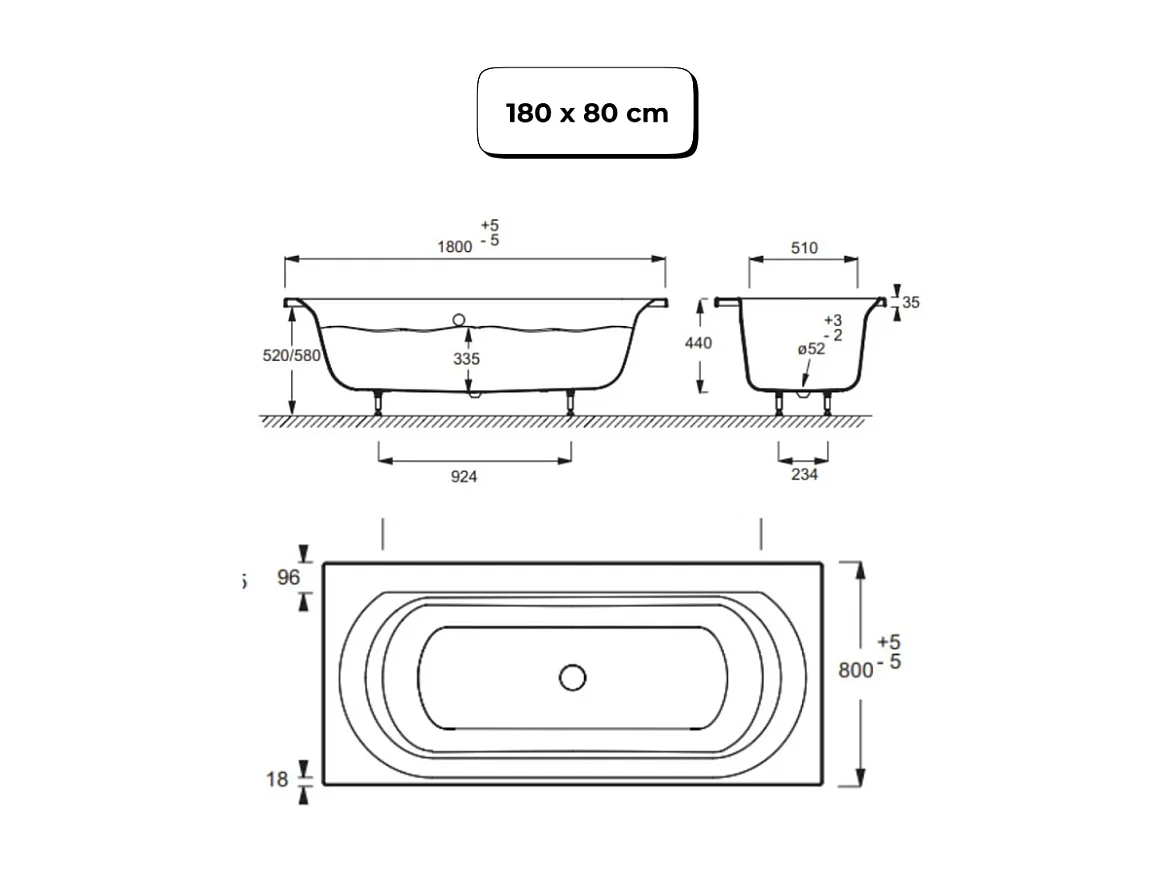 Pack baignoire droite 180 x 80 JACOB DELAFON Elise + tablier en angle + mitigeur bain douche mural Aimé chromé + vidage