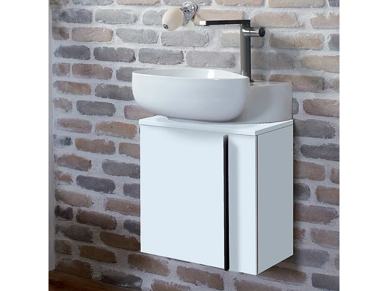 Meuble WC JACOB DELAFON Nouvelle Vague version gauche blanc brillant