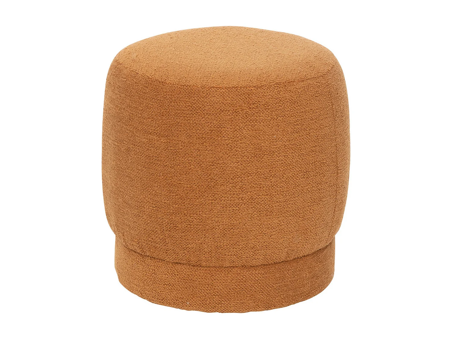 Pouf en tissu à bouclettes Orange ambré D 39 x H 40 cm
