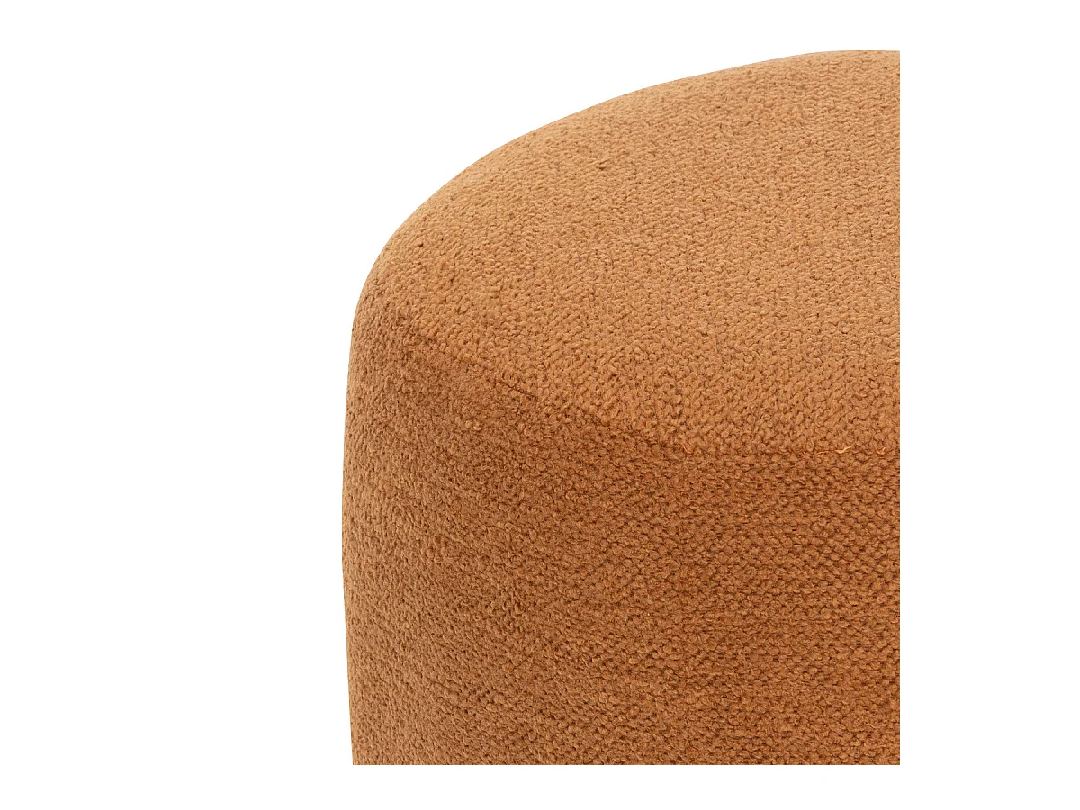 Pouf en tissu à bouclettes Orange ambré D 39 x H 40 cm