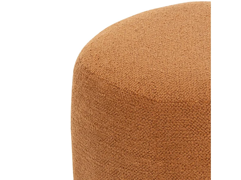 Pouf en tissu à bouclettes Orange ambré D 39 x H 40 cm