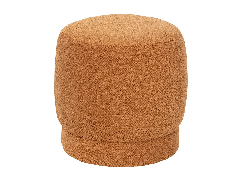 Pouf en tissu à bouclettes Orange ambré D 39 x H 40 cm