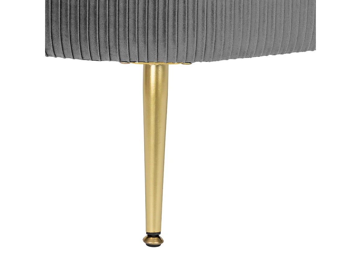 Banc avec coffre en velours Gris et pieds en métal  100 x 40 cm