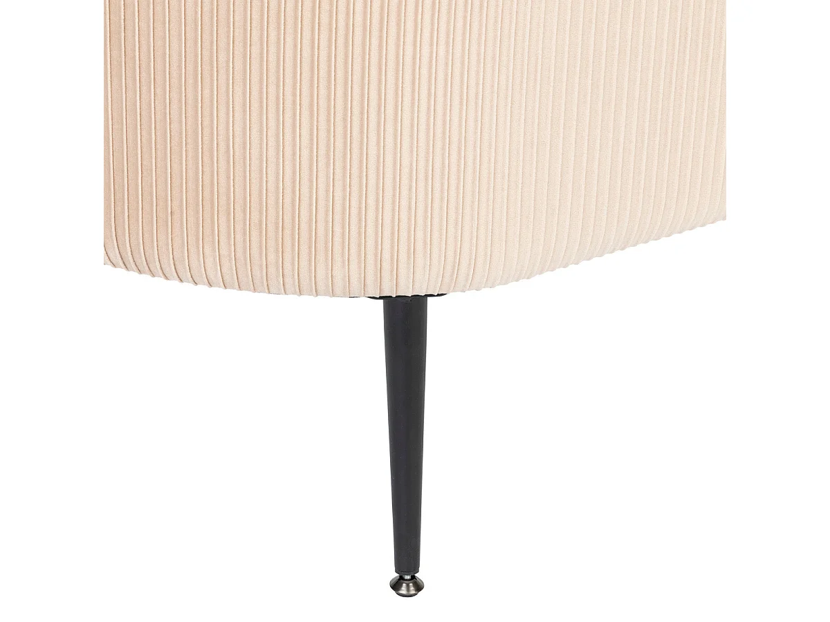 Banc avec coffre en velours Beige et pieds en métal  100 x 40 cm