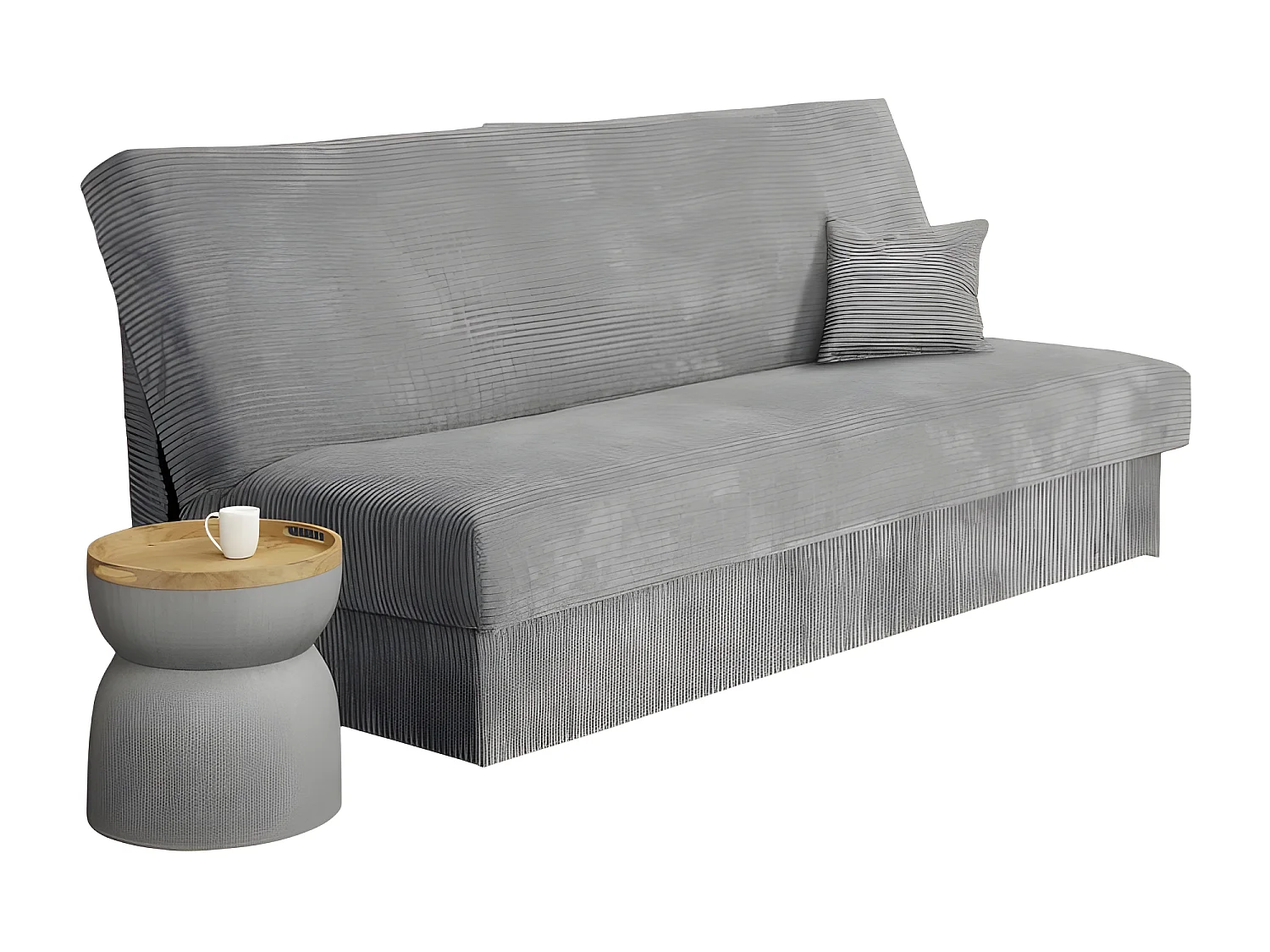 Clic-clac ADELIA mini en velours côtelé gris