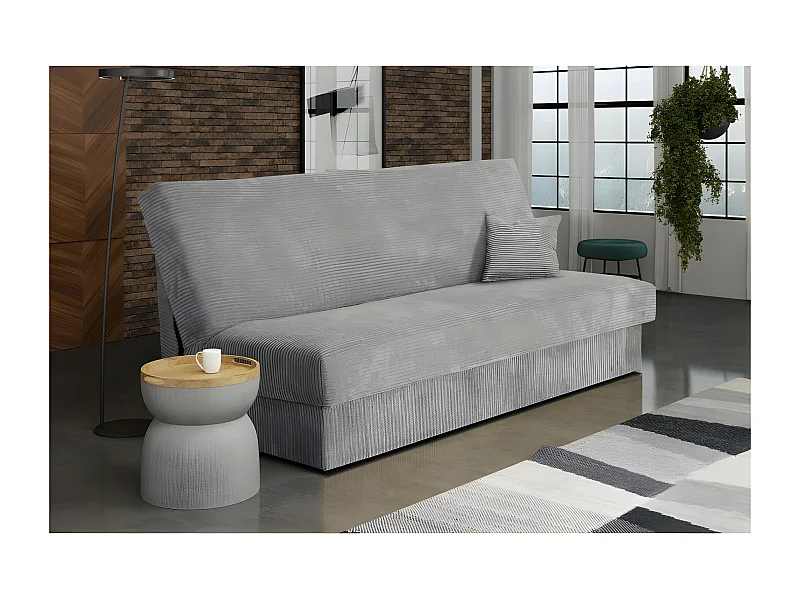 Clic-clac ADELIA mini en velours côtelé gris