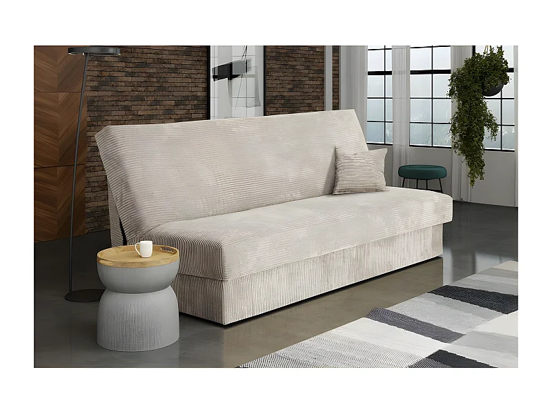 Clic-clac ADELIA mini en velours côtelé beige