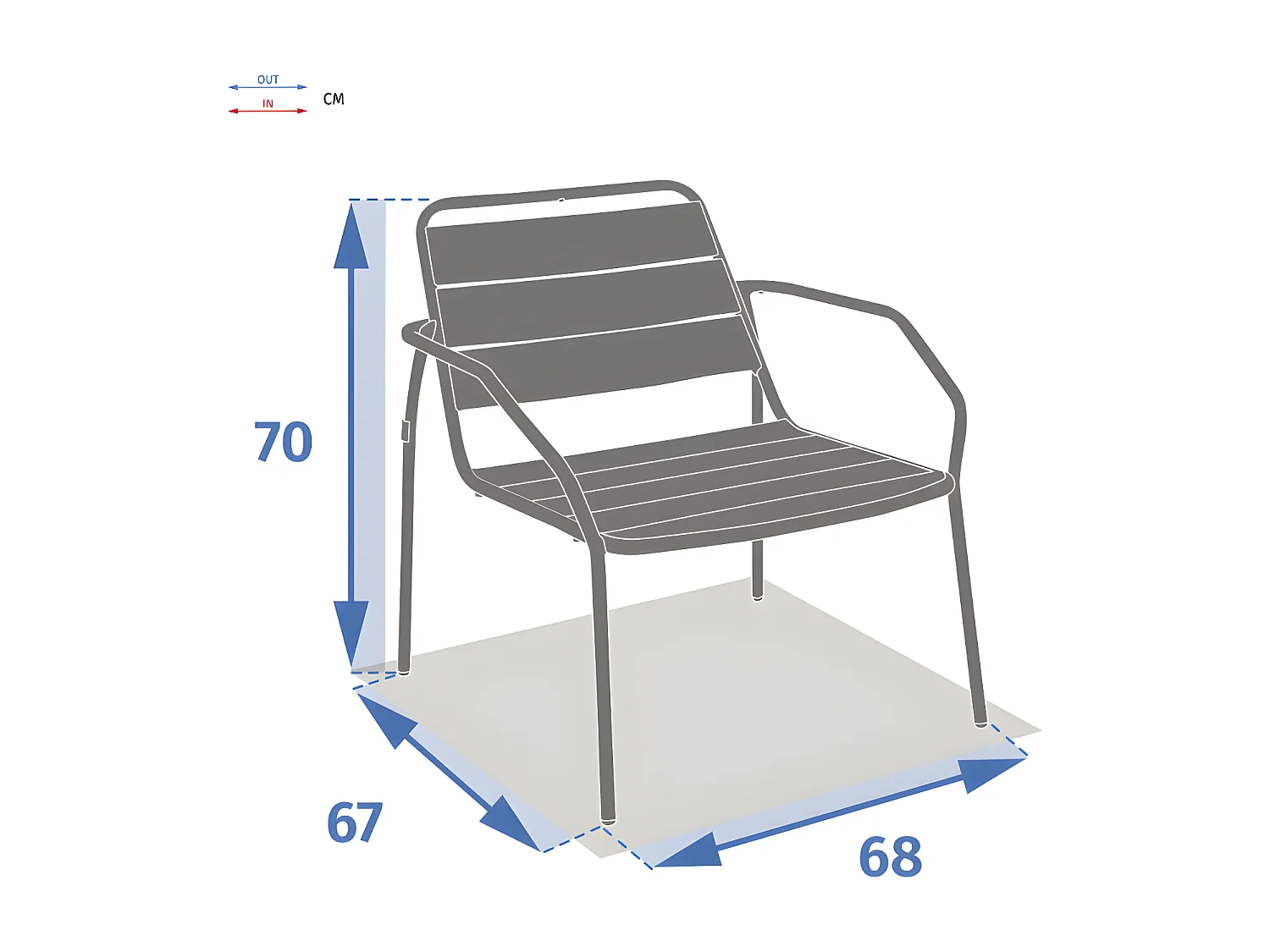 Fauteuil salon extérieur métal Phuket argile Hespéride