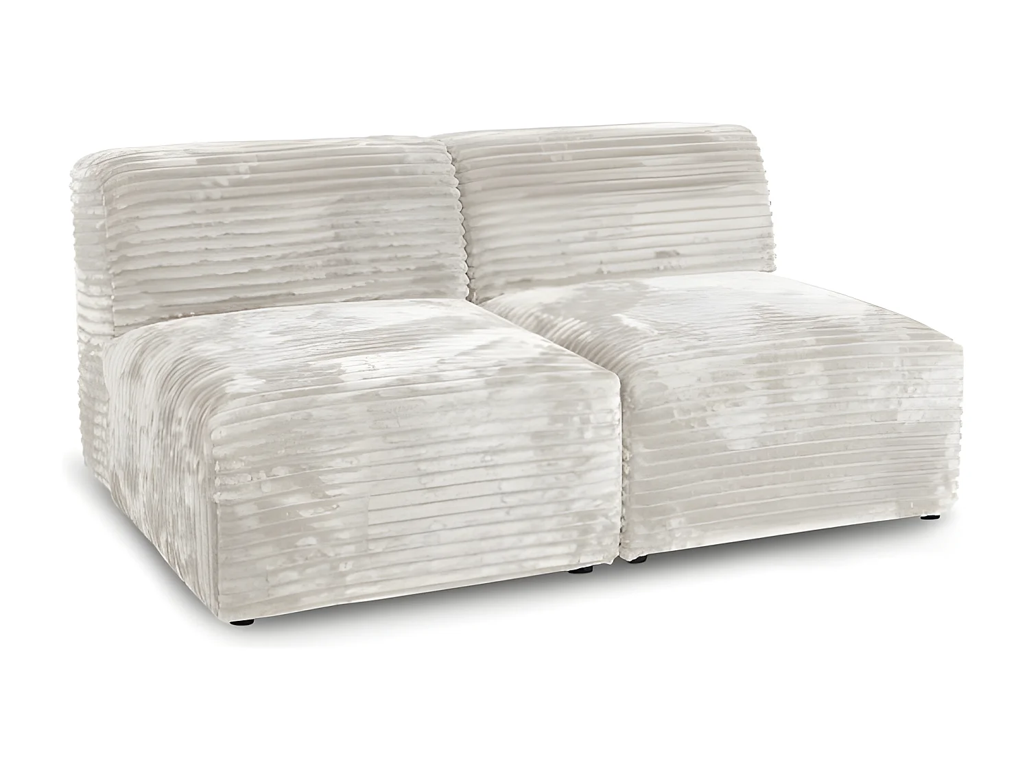 Canapé 2 places BRISIA en velours côtelé épais beige