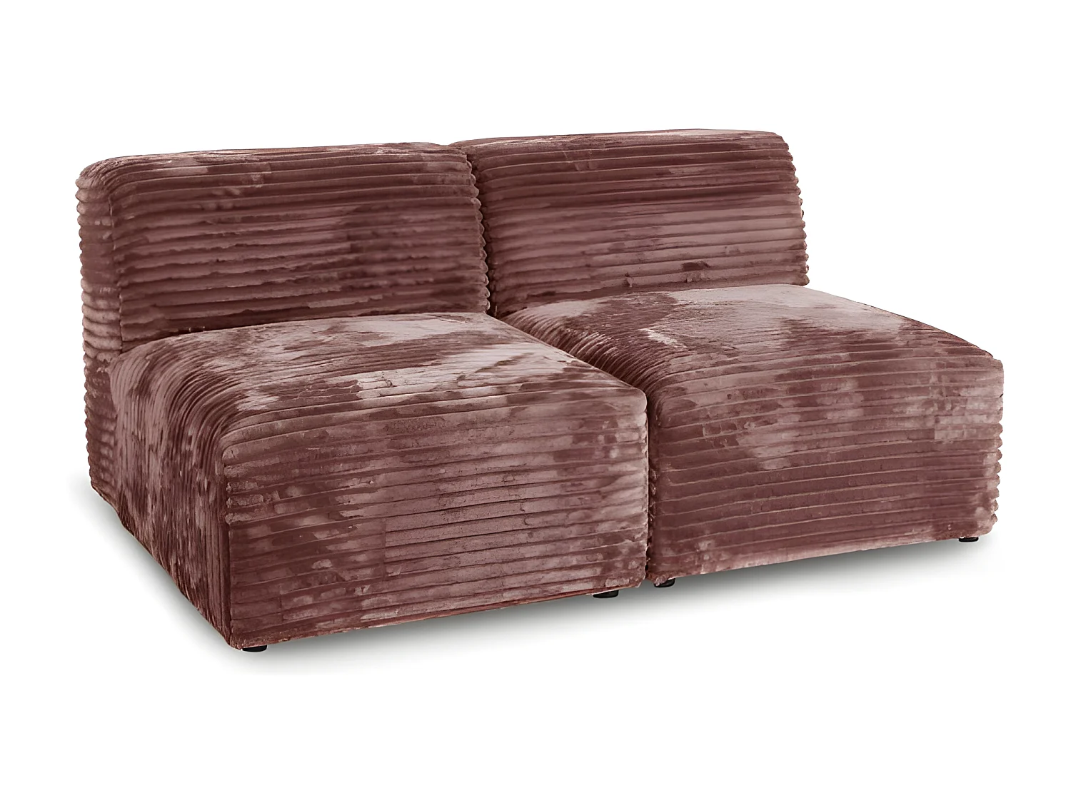 Canapé 2 places BRISIA en velours côtelé épais terracotta
