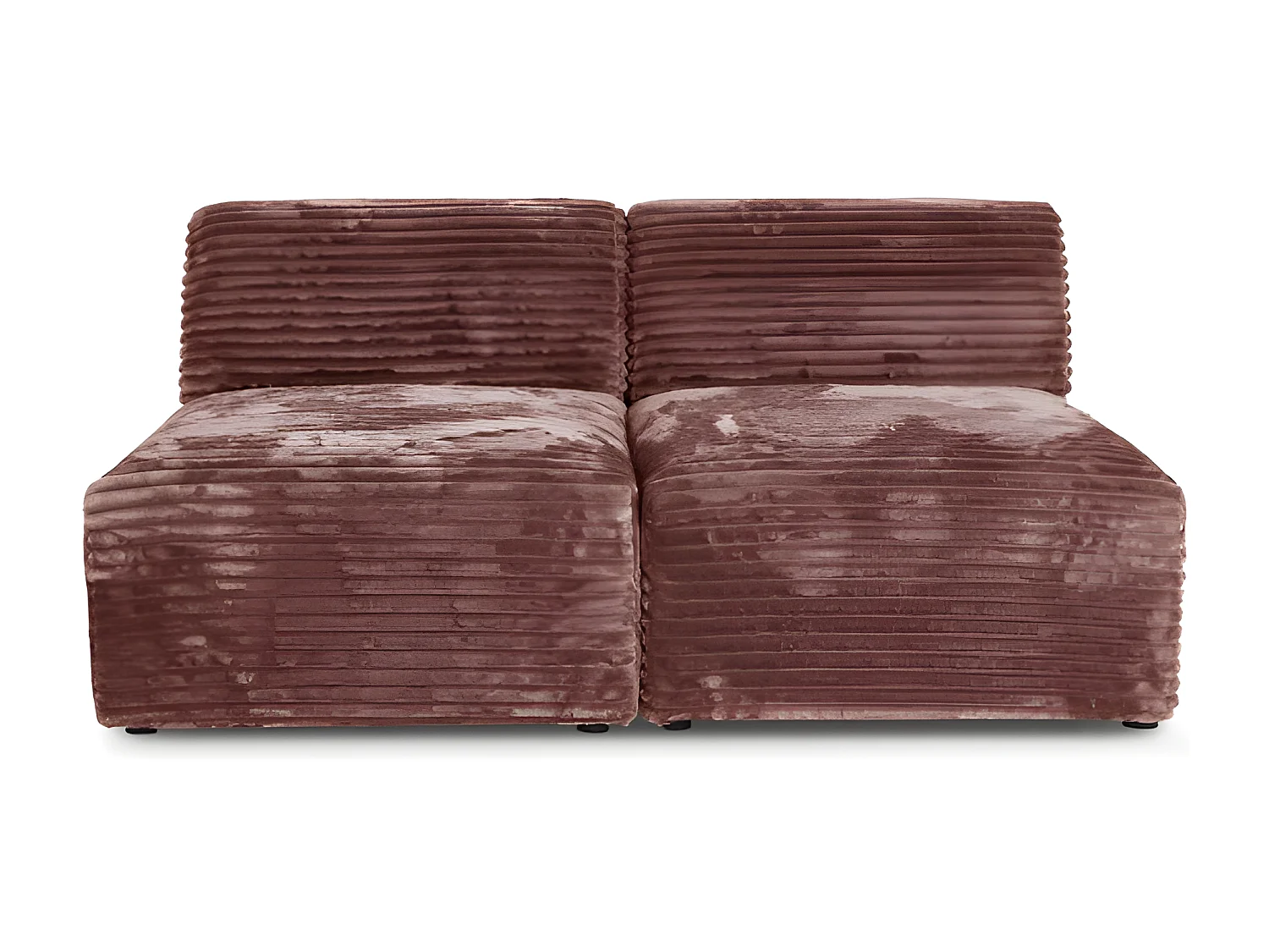 Canapé 2 places BRISIA en velours côtelé épais terracotta