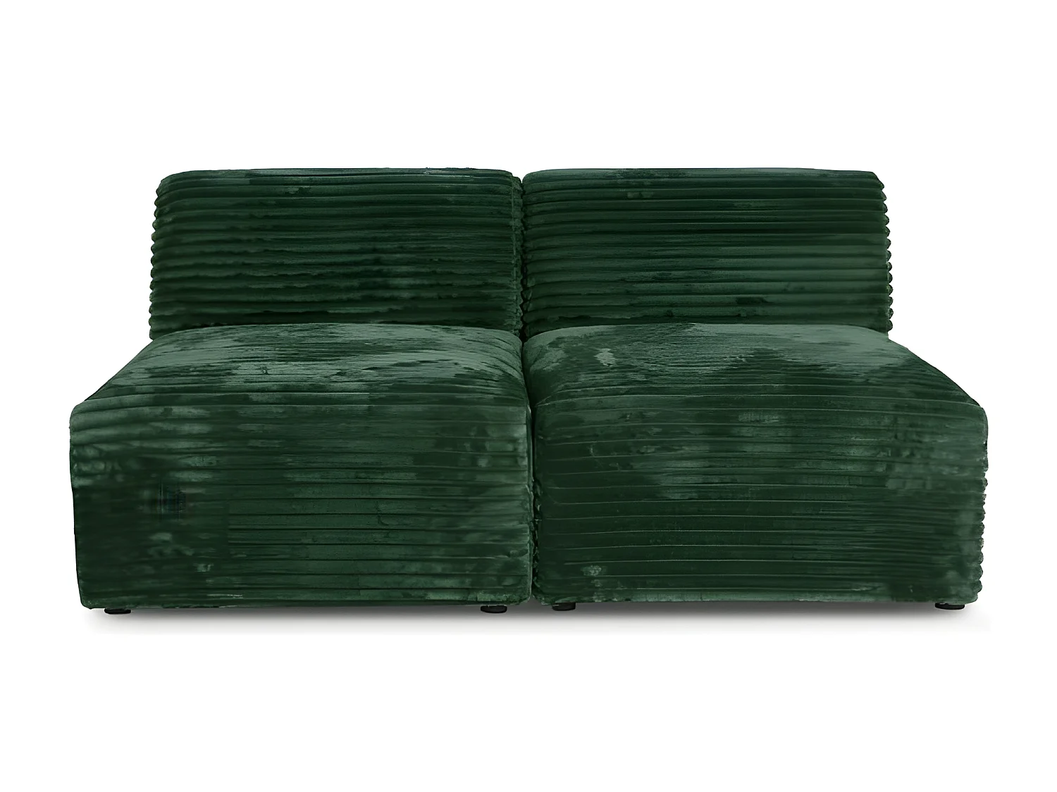 Canapé 2 places BRISIA en velours côtelé épais vert