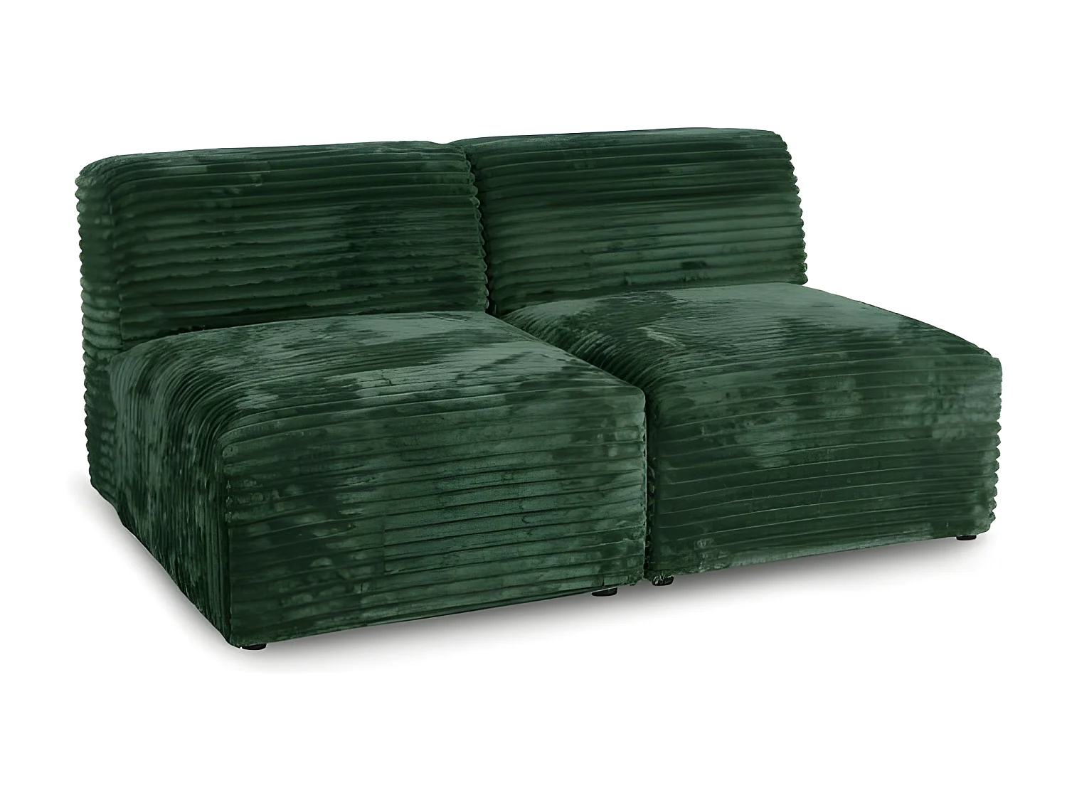 Canapé 2 places BRISIA en velours côtelé épais vert